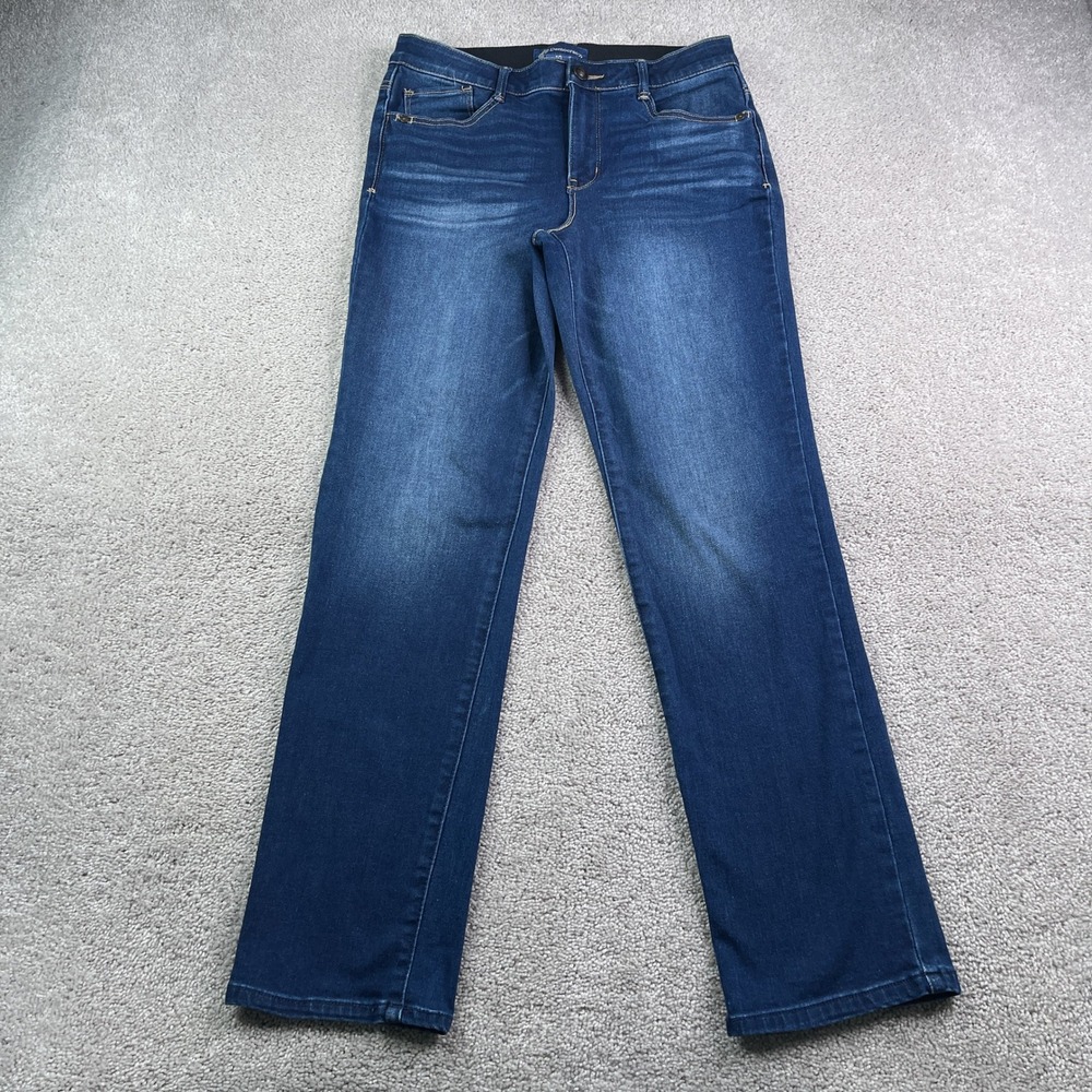 Democracy Jeans Womens 10 Blue Absolution Straight Leg Stretch Denim Casual